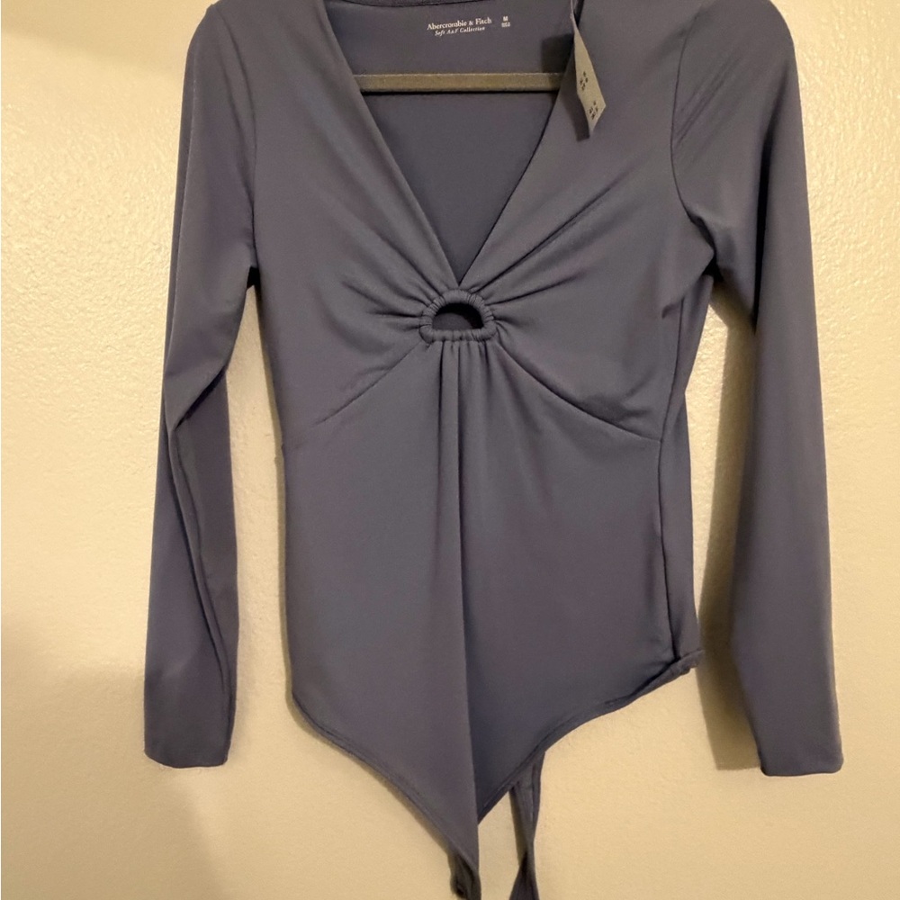 Abercrombie & Fitch Long Sleeve Bodysuit in Blue